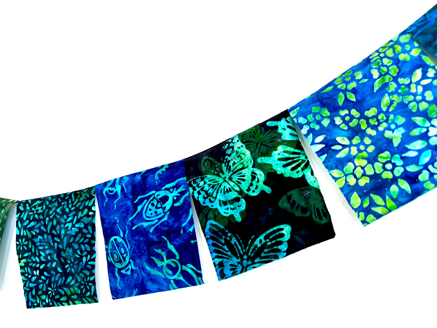 Blue Butterfly's & Beetle Garden Flags