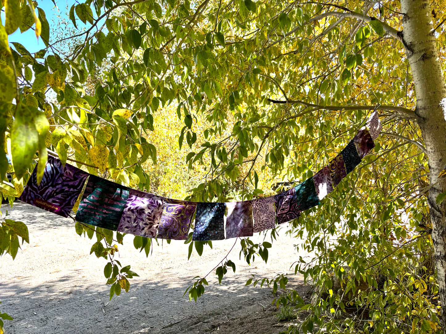 Deep Purple and Teal Prayer Flags