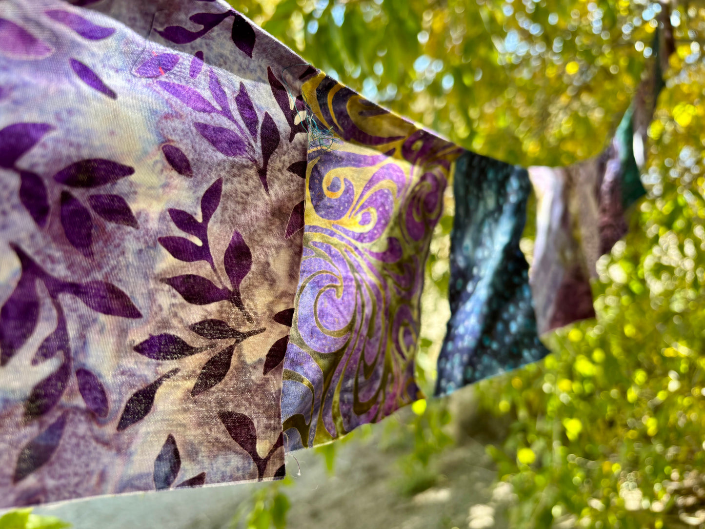 Deep Purple and Teal Prayer Flags