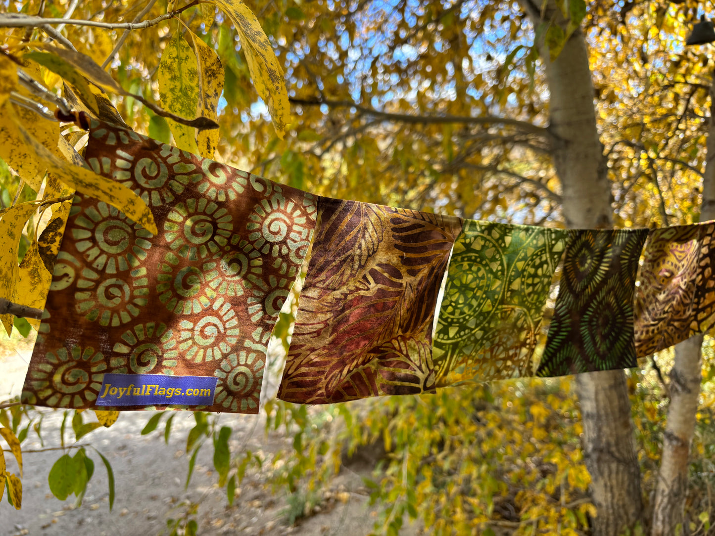 Earth-tone and geometric hippie Flags for Garden