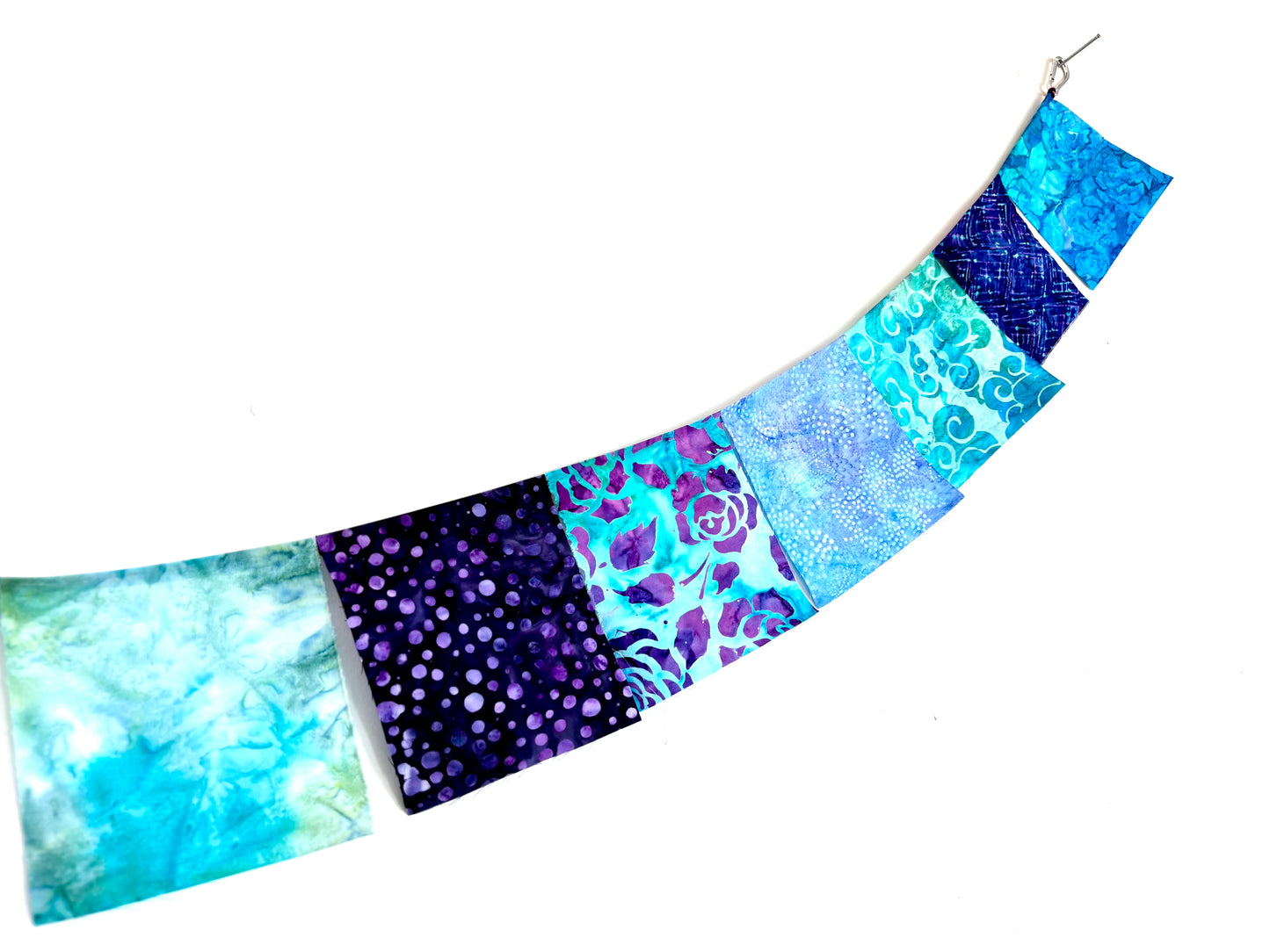 Blue Floral Prayer Flags for Gardens
