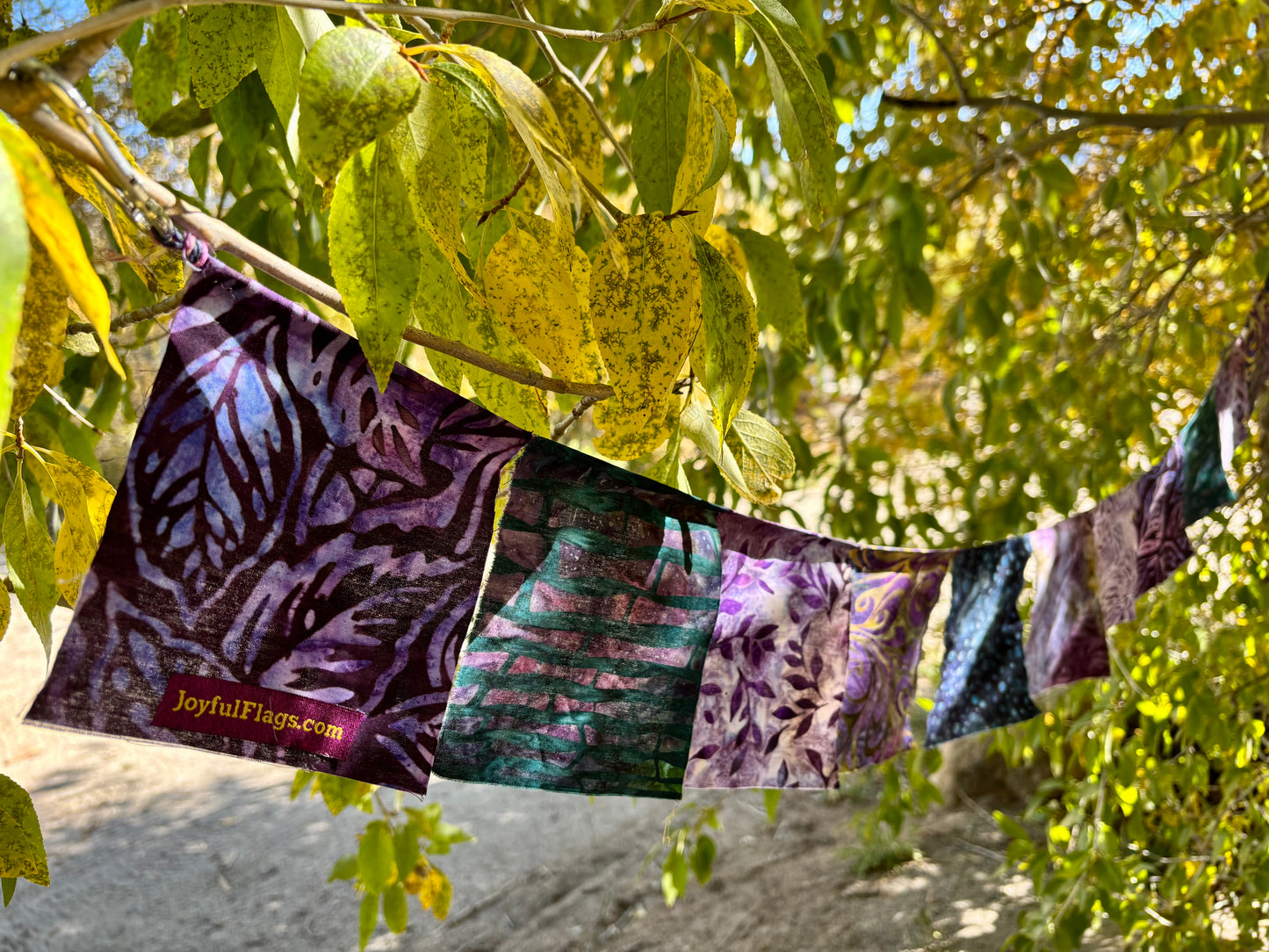 Deep Purple and Teal Prayer Flags