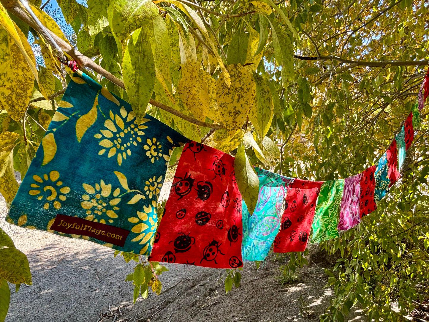 Lady Bug and Leaf Prayer Flags