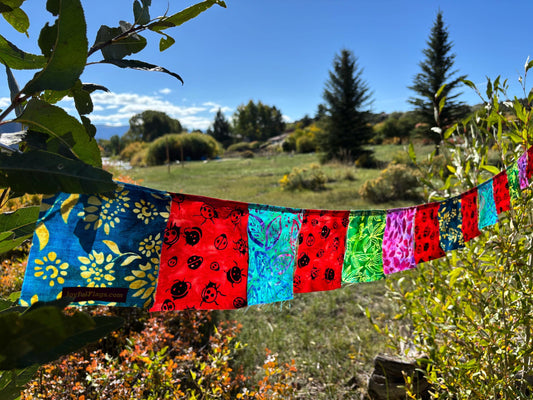 Lady Bug and Leaf Prayer Flags