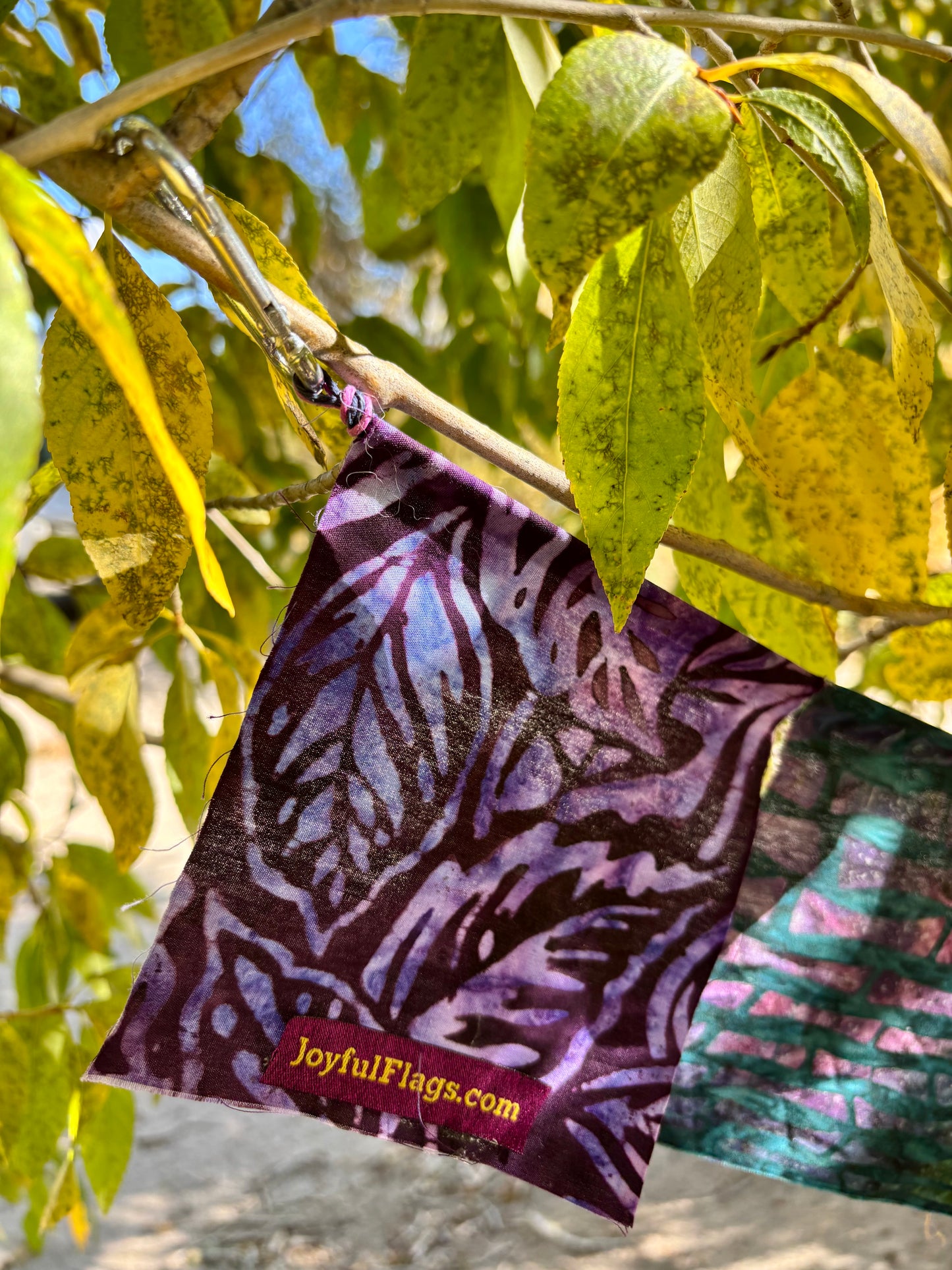 Deep Purple and Teal  Prayer Flags