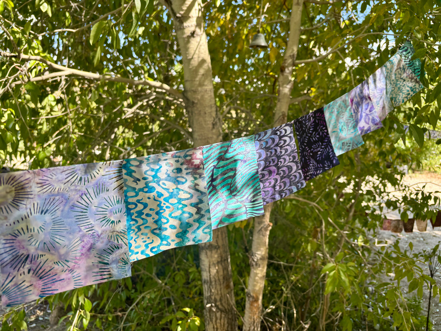 Peaceful Purple and Blue  Prayer Flags