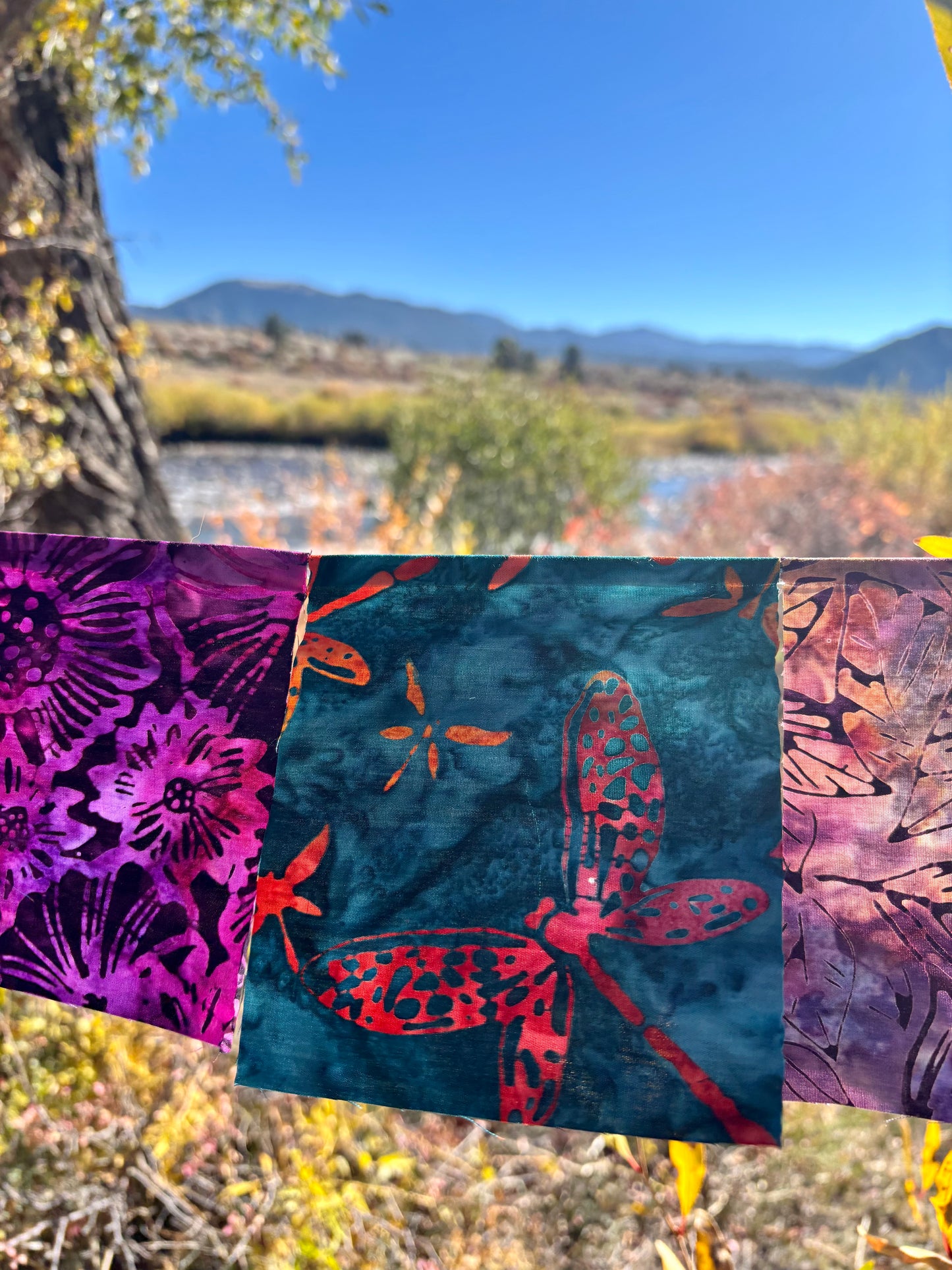 Dragonfly and floral themed wall hanging