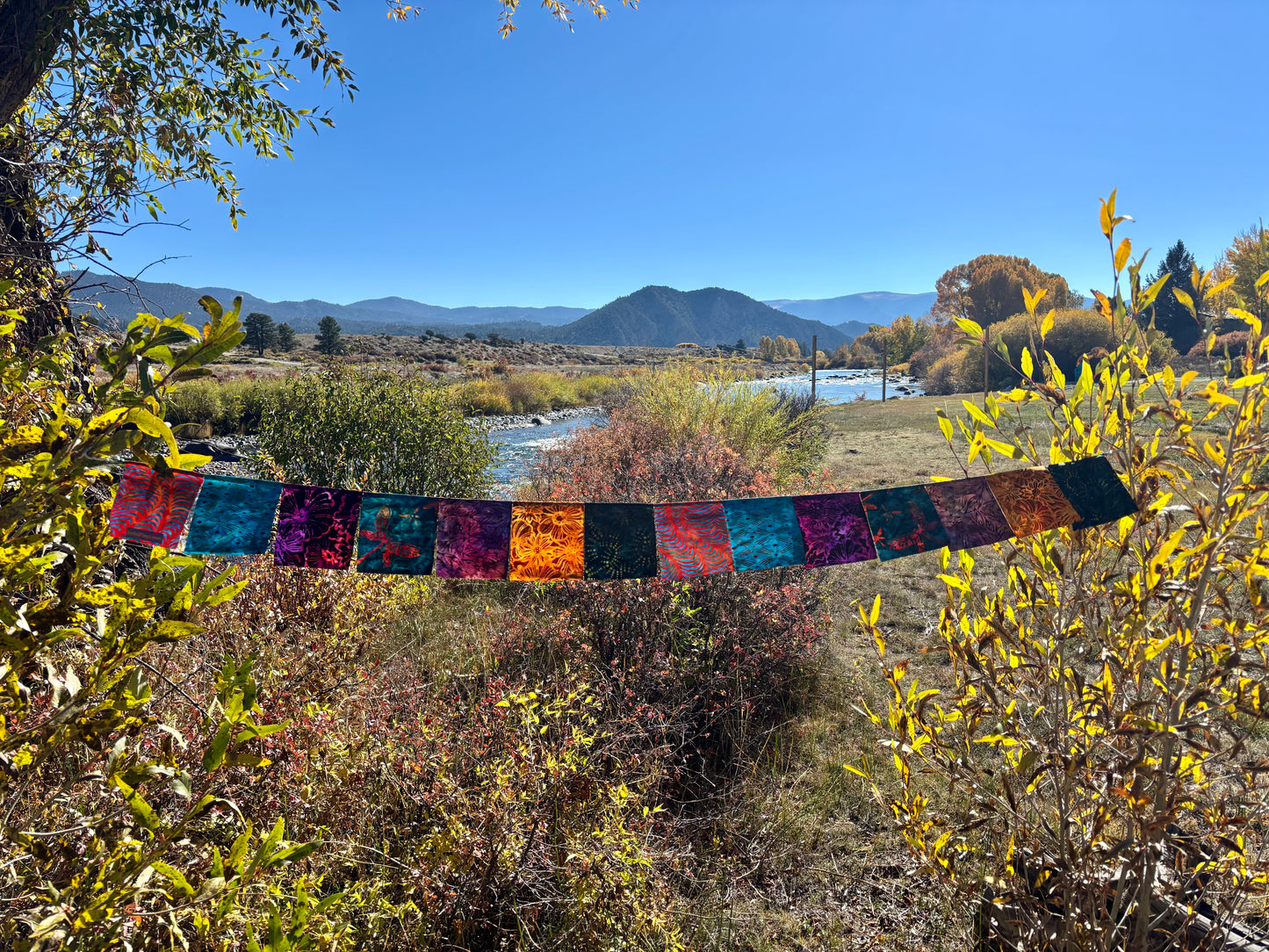 Dragonfly and floral themed wall hanging