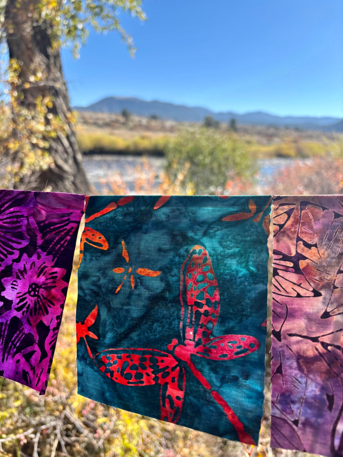 Dragonfly and floral themed wall hanging