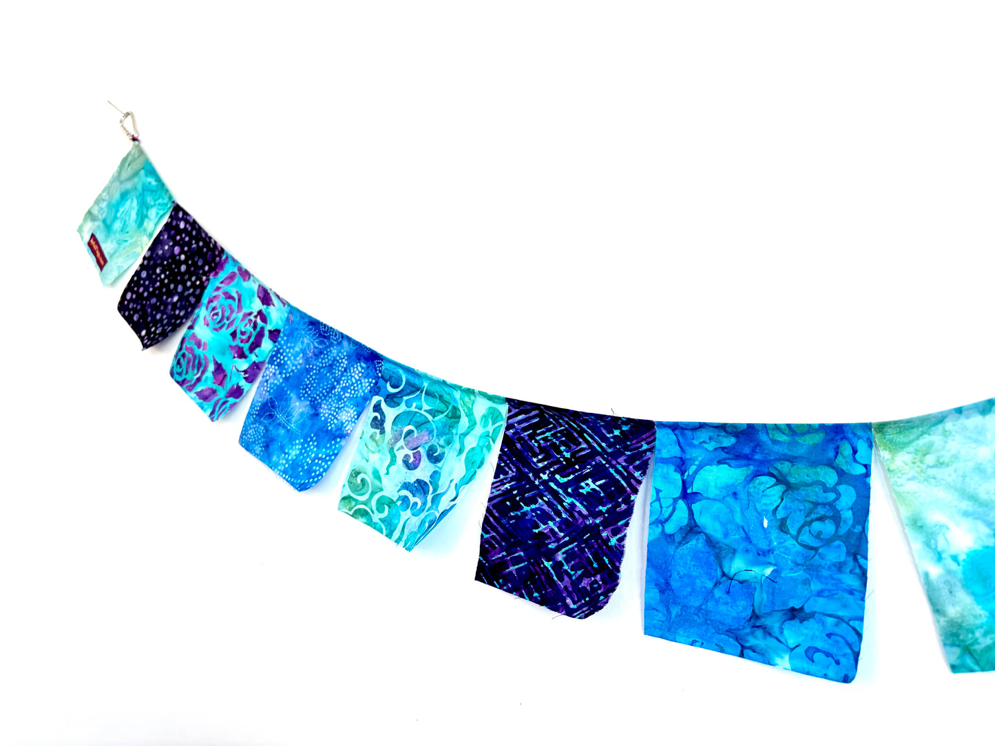 Blue Floral Prayer Flags for Gardens
