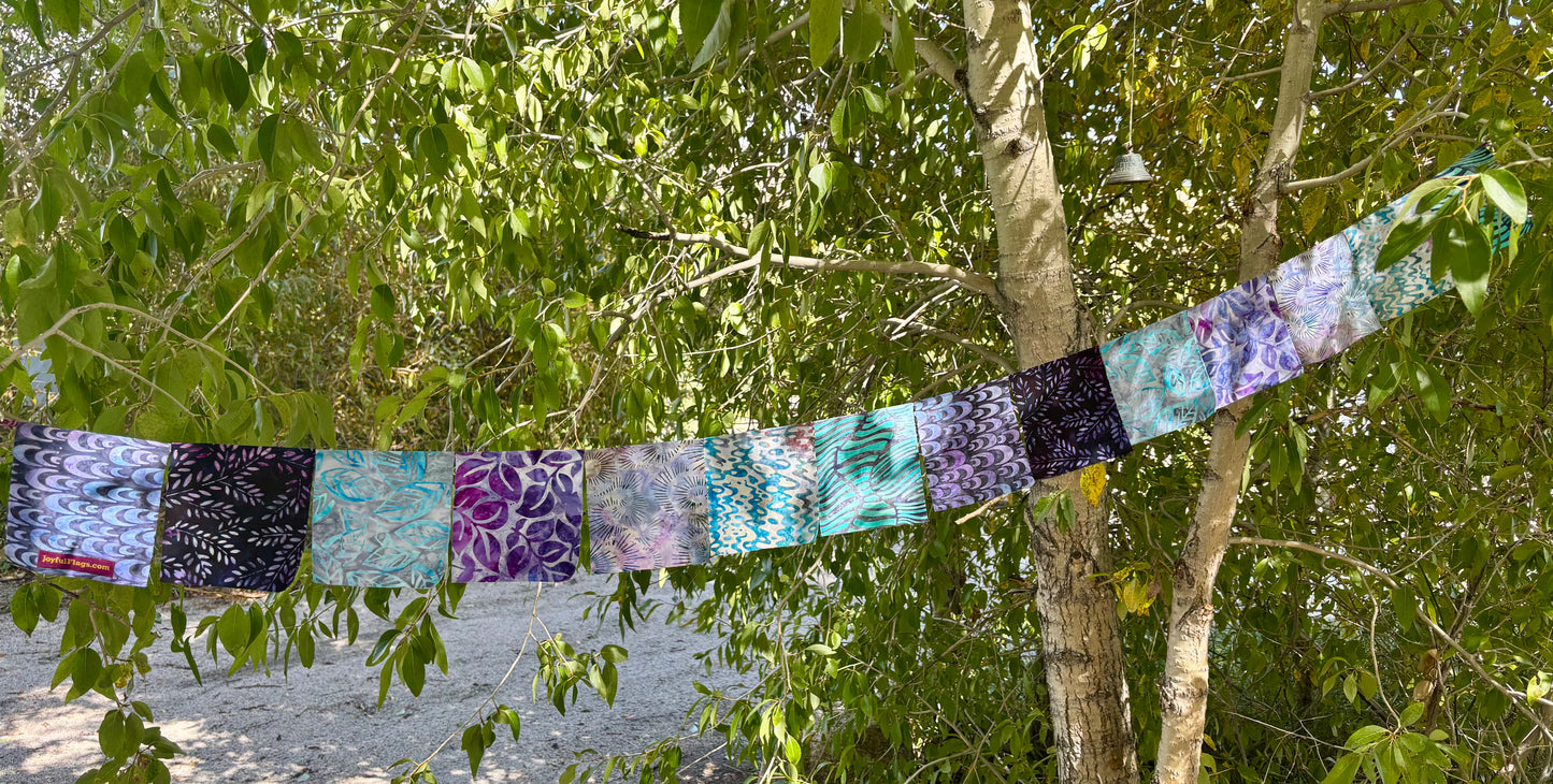 Peaceful Purple and Blue  Prayer Flags