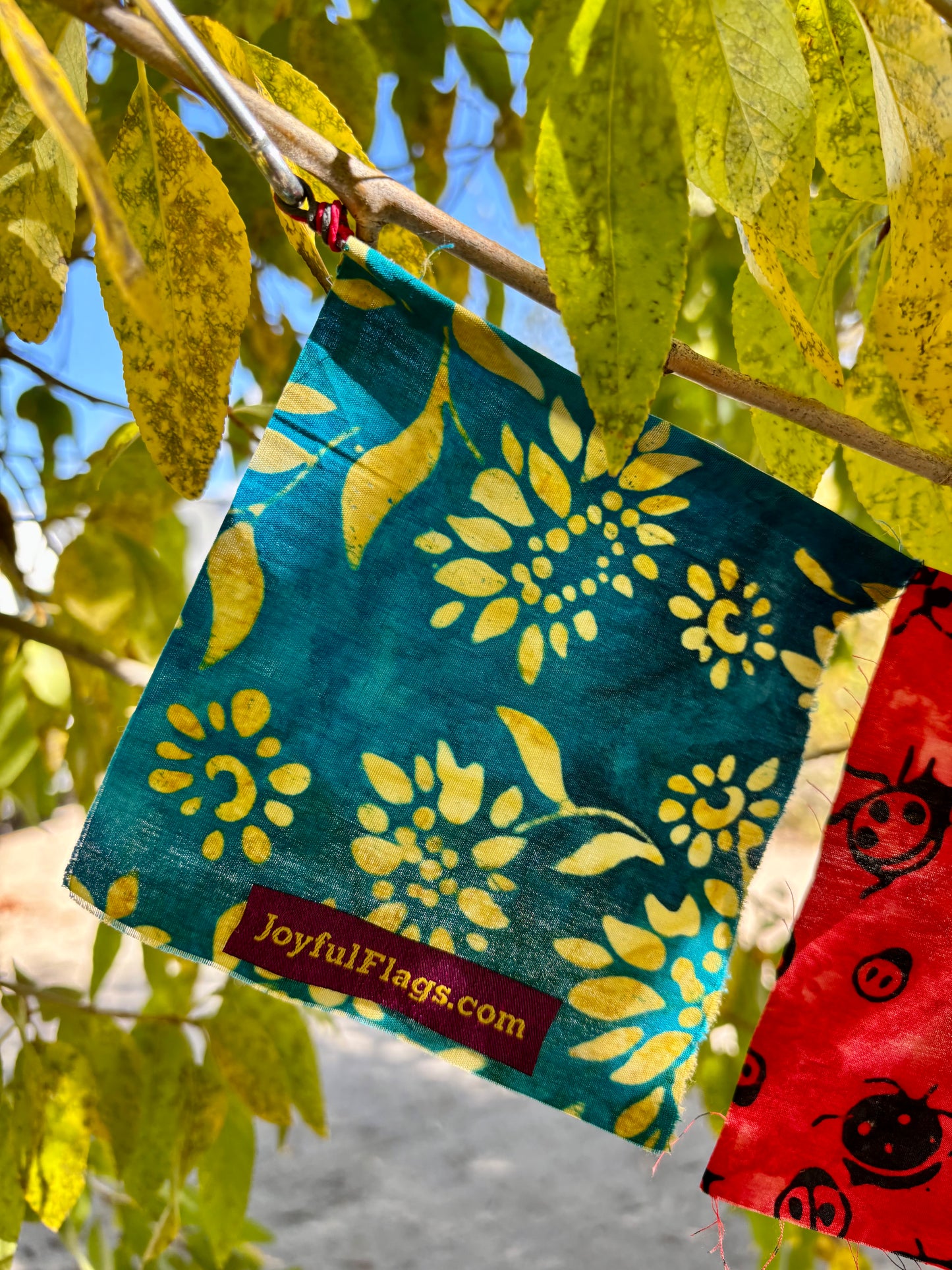 Lady Bug and Leaf Prayer Flags